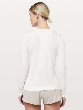 LULULEMON SWIFTLY TECH LONG SLEEVE BREEZE RELAXED FIT TOP WHITE WOMEN’S 14